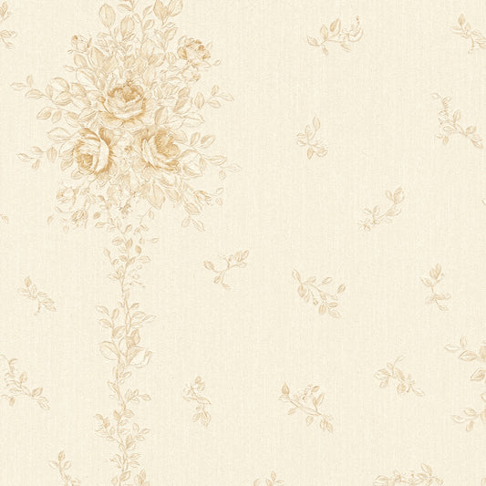 A.S. Création Blumentapete Blumen floral Tapete Gold 345004 Château 5 Wand