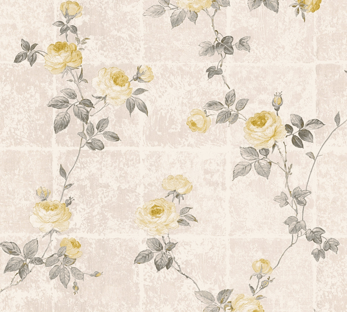 A.S. Création Blumentapete Blumen floral Tapete Gelb 345013 Château 5 Wand
