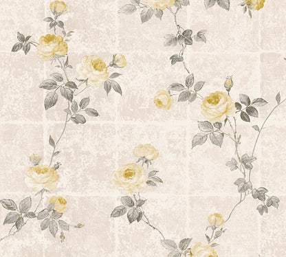 A.S. Création Blumentapete Blumen floral Tapete Gelb 345013 Château 5 Wand