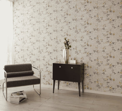 A.S. Création Blumentapete Blumen floral Tapete Gelb 345013 Château 5 Wand