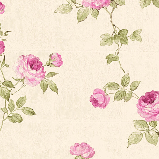 A.S. Création Blumentapete Blumen floral Tapete Rosa 345014 Château 5 Wand