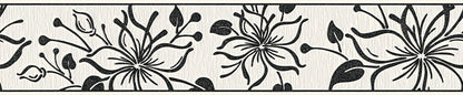 A.S. Création Blumen Schwarz 346629 Borte Bordüre selbstklebend Tapete Vinyl