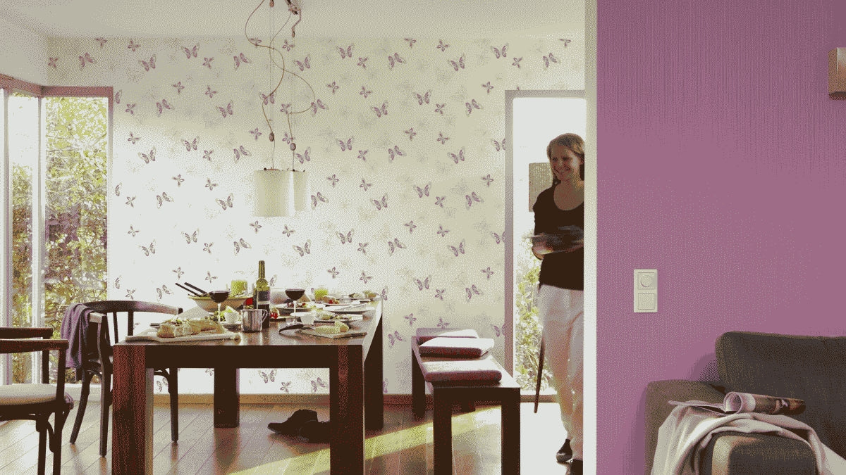 A.S. Création Tapete mit Tiere Violett 347651 Tapete Happy Spring Wandtapete