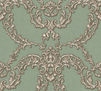 A.S. Création Barocktapete Barock Grün 347773 Wandtapete Vlies Rolle Tapete