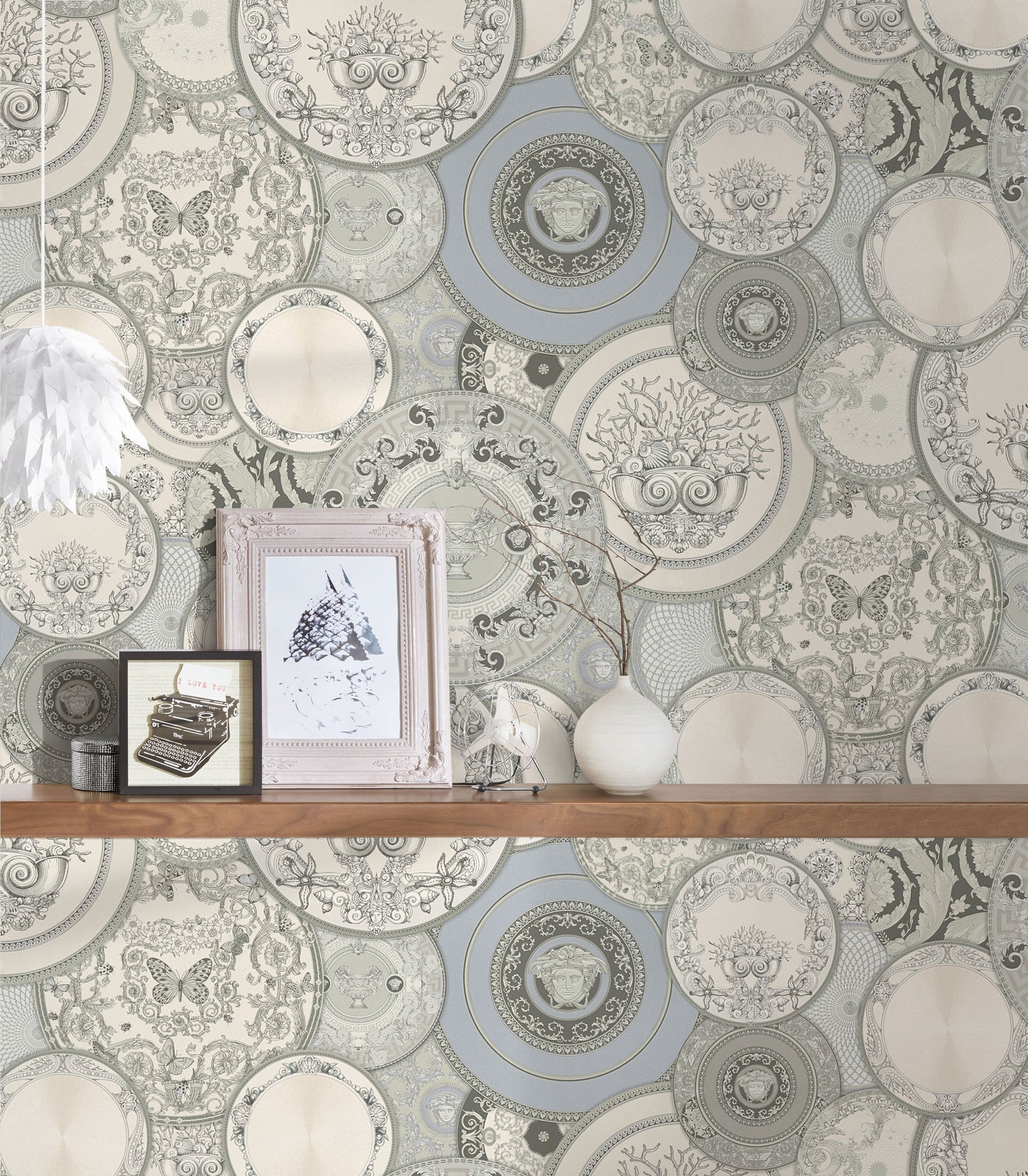 Versace Home Designtapete Silber 349013 Luxus Vlies Designertapete Tapete Design