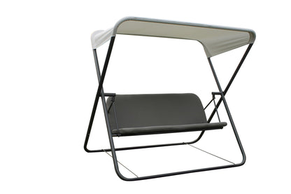 Leco Hollywoodschaukel klappbar Gartenschaukel Garten Schaukel Schaukelbank grau