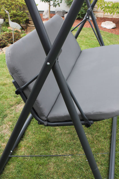 Leco Hollywoodschaukel klappbar Gartenschaukel Garten Schaukel Schaukelbank grau