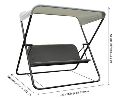 Leco Hollywoodschaukel klappbar Gartenschaukel Garten Schaukel Schaukelbank grau