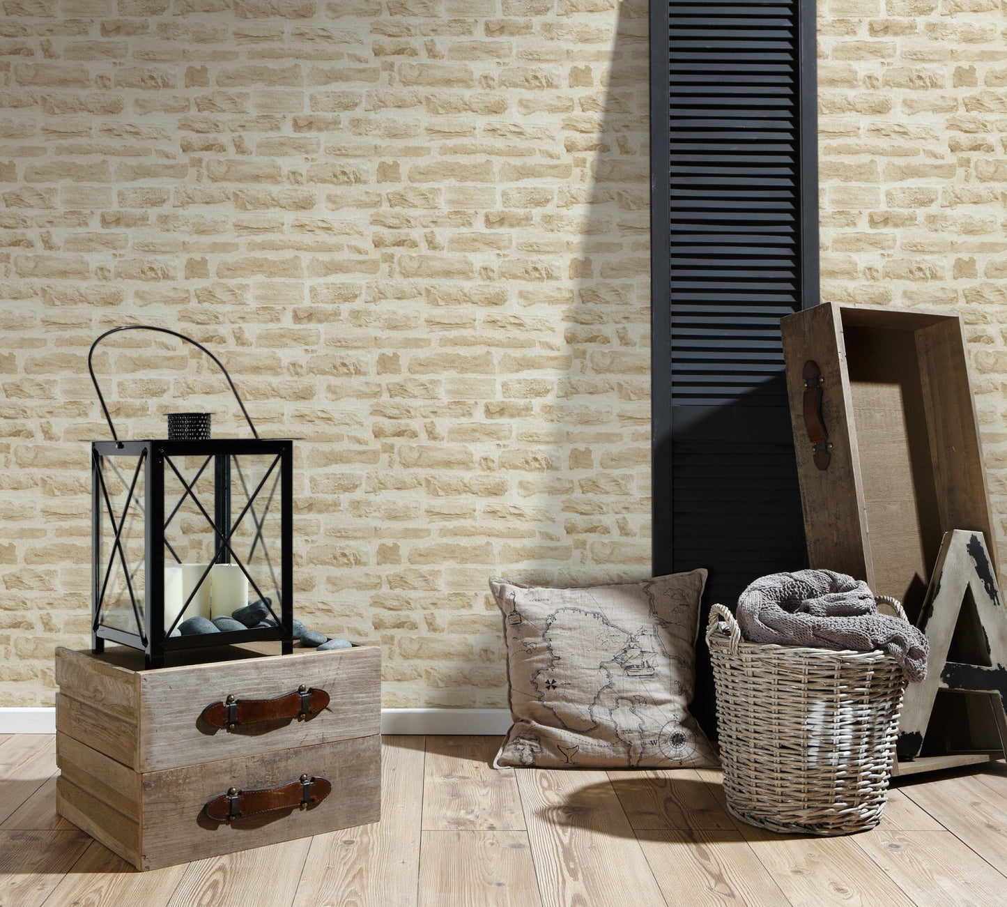 Steintapete Beige Vliestapete 355802 Wandtapete A.S. Création Tapete