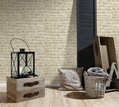 Steintapete Beige Vliestapete 355802 Wandtapete A.S. Création Tapete
