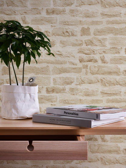 Steintapete Beige Vliestapete 355802 Wandtapete A.S. Création Tapete