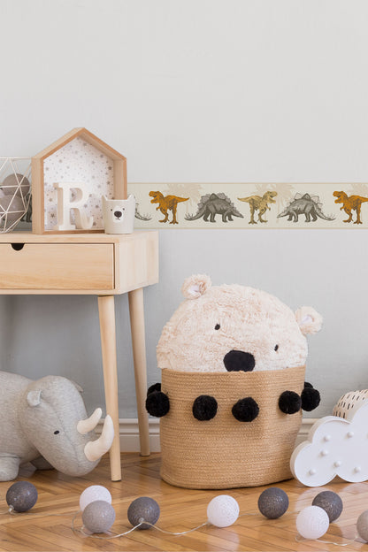 Bordüre Dinosaurier Dino Beige Borte 358362 Wandtapete A.S. Création Tapete