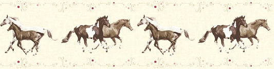 Kinderzimmer Bordüre Creme Pferde Borte 358382 Wandtapete A.S. Création Tapete