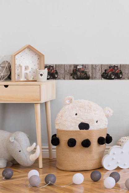 Bordüre Traktor Borte Tapeten Rot Trecker 358432 Wandtapete A.S. Création Tapete