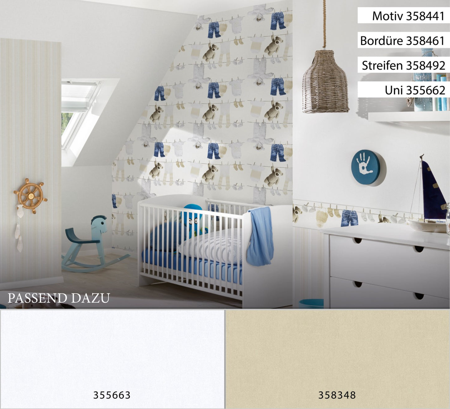 Bordüre Kinderzimmer Tapete Blau Vlies 358461 Wandtapete A.S. Création Tapete