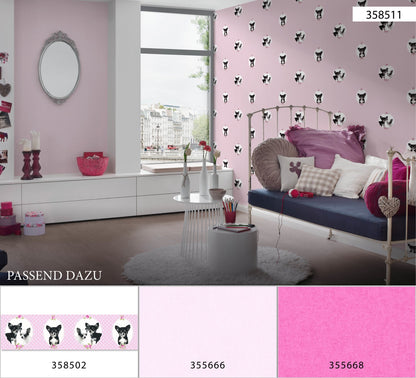 Bordüre 35850-2 Little Stars rosa Chiwawa Tapeten Tiere Rosa Vlies Borte Hunde