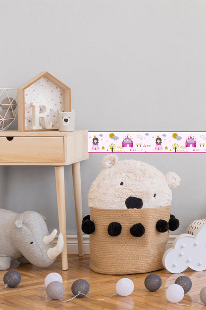 Bordüre Kinderzimmer Tapete Rosa Vlies Borte 358531 Wandtapete A.S. Création