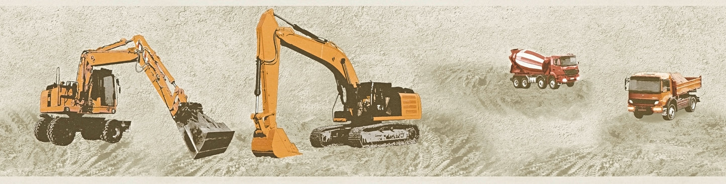 Bordüre Kinderzimmer Tapete Bagger Kran Borte 358712 Wandtapete A.S. Création