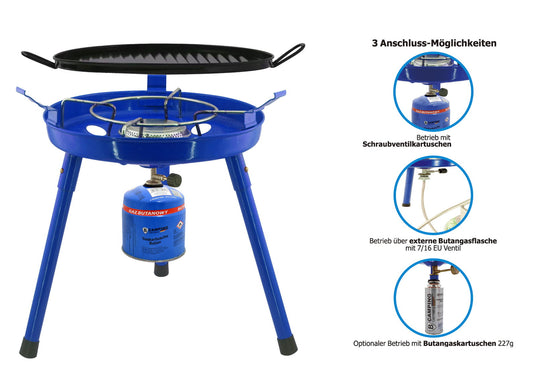 3in1 Camping Gasgrill Gaskocher Campingkocher Herd Gasherd Kochfeld Kocher Grill