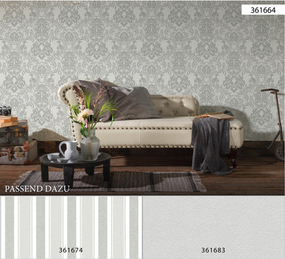 Barocktapete Grau Vliestapete 361664 Wandtapete A.S. Création Tapete