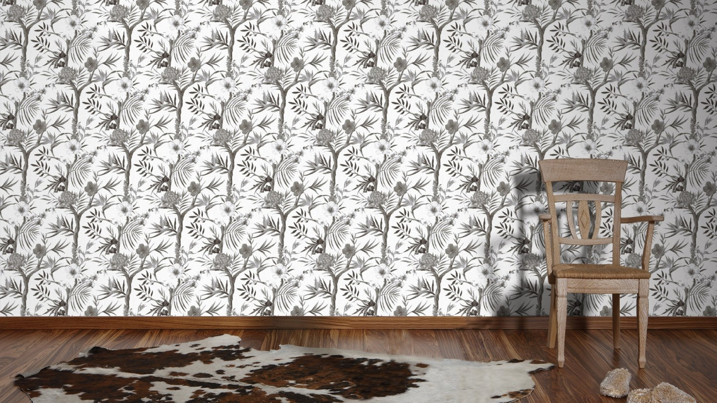 Blumentapete Schwarz Vliestapete 362022 Wandtapete A.S. Création Tapete