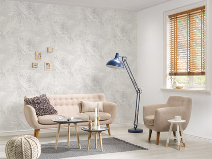 A.S. Création Tapete Attractive 2 363851 Hellgrau Palmen Wandtapete Vliestapeten