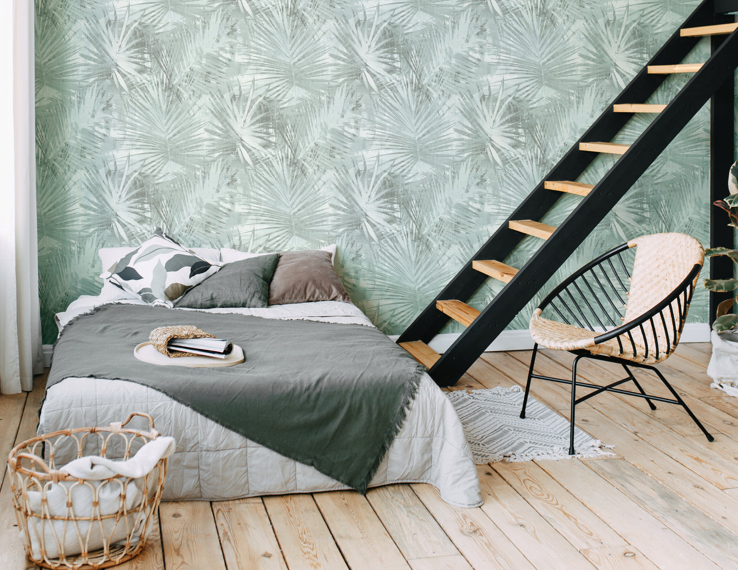 A.S. Création Tapete Attractive 2 363853 Blau Palmen Wandtapete Vliestapeten