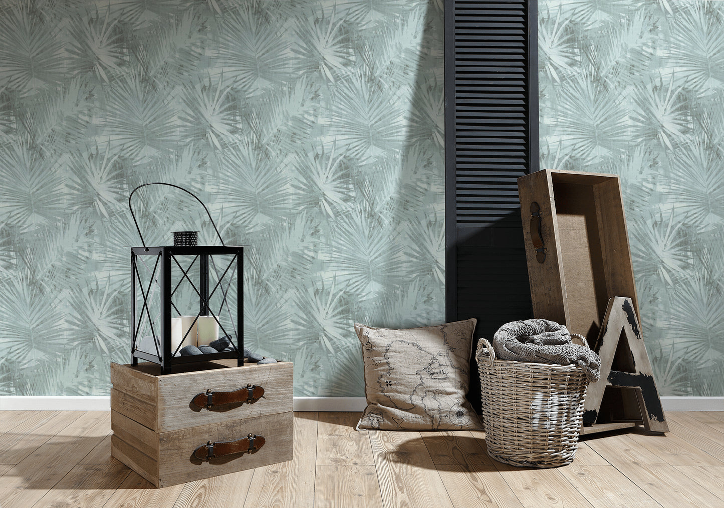 A.S. Création Tapete Attractive 2 363853 Blau Palmen Wandtapete Vliestapeten