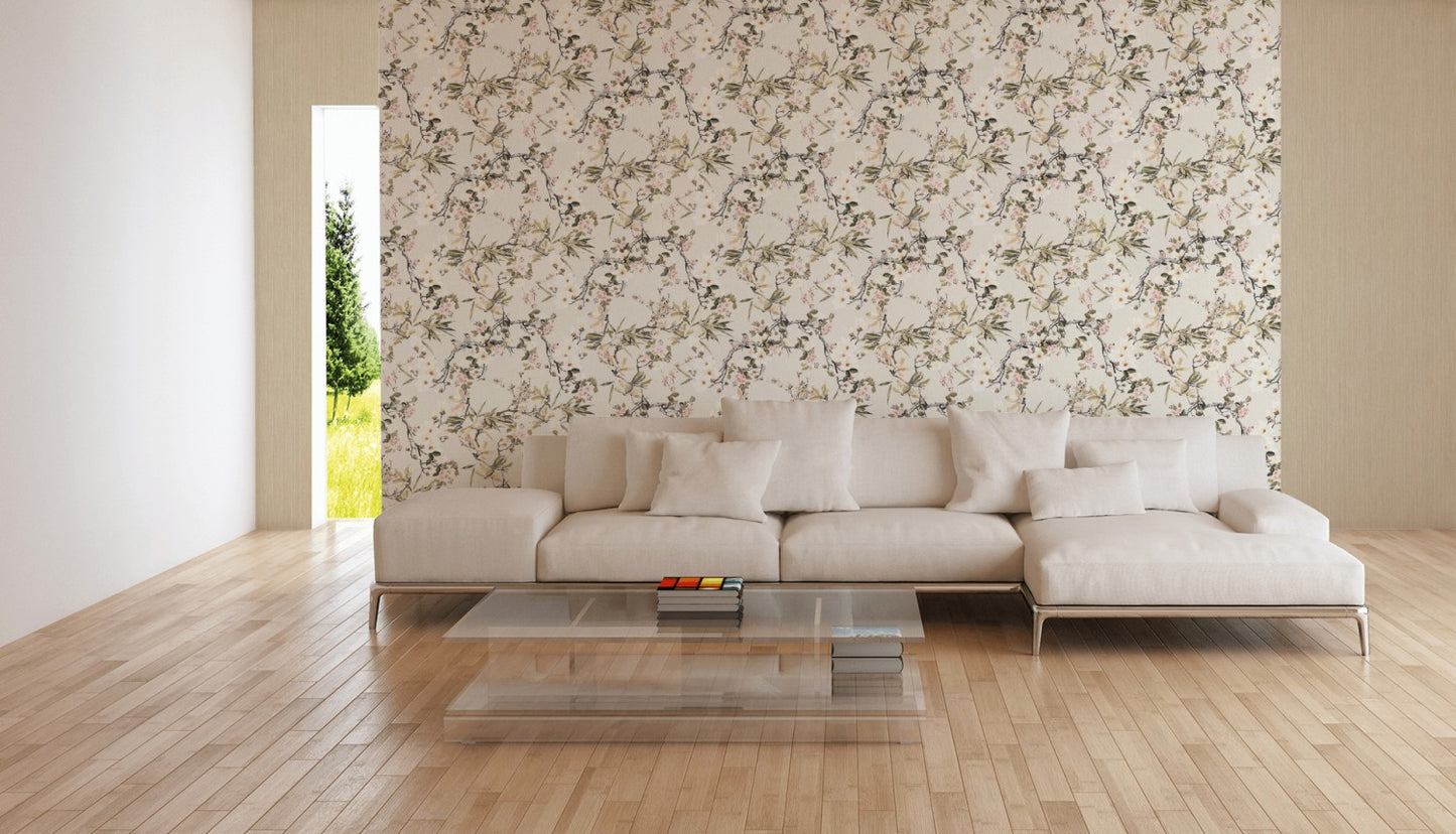 Blumentapete Beige Vliestapete 364982 Wandtapete A.S. Création Tapete