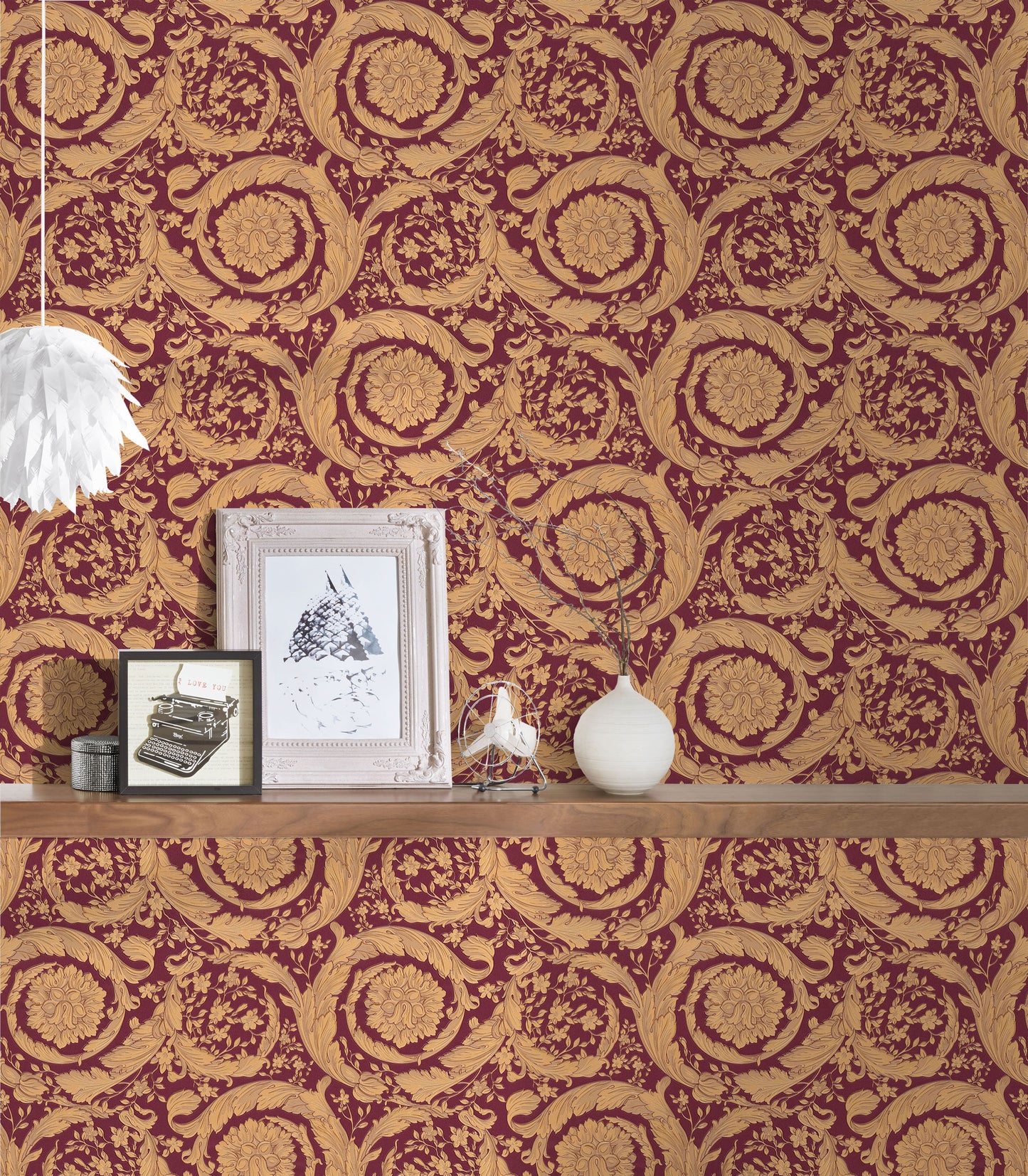 Versace Home Barocktapete Rot 366927 Luxus Vlies Designertapete Tapete Design