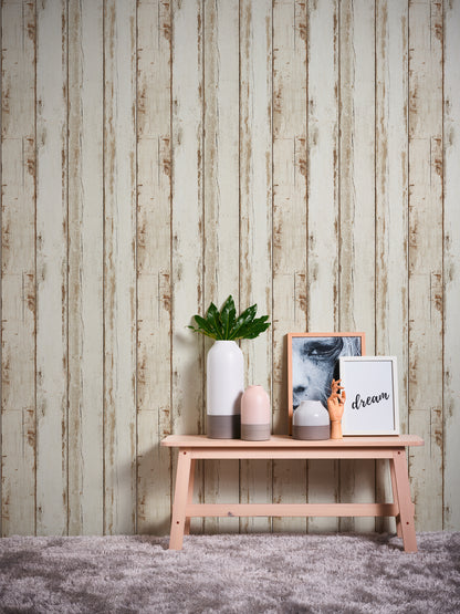 A.S. Création Tapeten in Holzoptik Creme Vliestapete 368931 Wandtapete