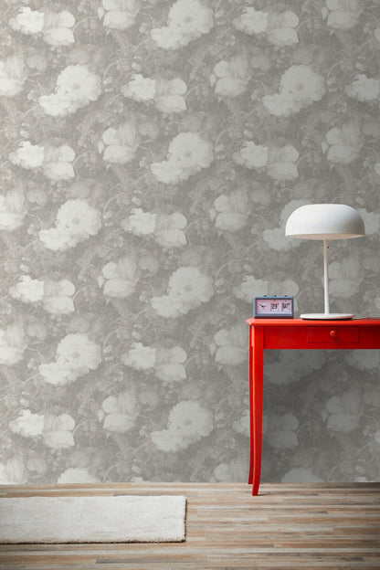 Blumentapete Grau Vliestapete 369214 Wandtapete A.S. Création Tapete