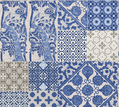 Fliesentapete Blau Vliestapete 369231 Wandtapete A.S. Création Tapete