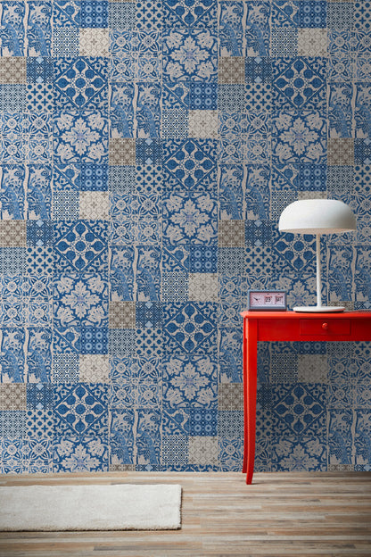 Fliesentapete Blau Vliestapete 369231 Wandtapete A.S. Création Tapete