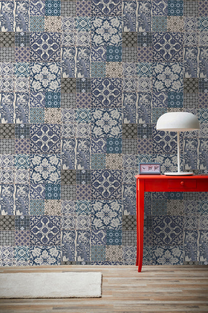 Fliesentapete Blau Vliestapete 369232 Wandtapete A.S. Création Tapete