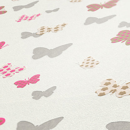 A.S. Création Tapete Schmetterlinge Weiß 369332 Wandtapete Vliestapete Natur