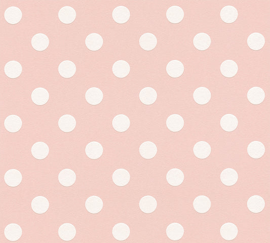 A.S. Création Kinderzimmertapete Rosa Papier 369343 Punktetapete / Kreistapete