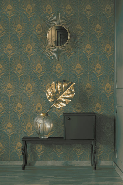 A.S. Création Tapete mit Federn Grün 369714 Tapete Absolutely Chic Wandtapete