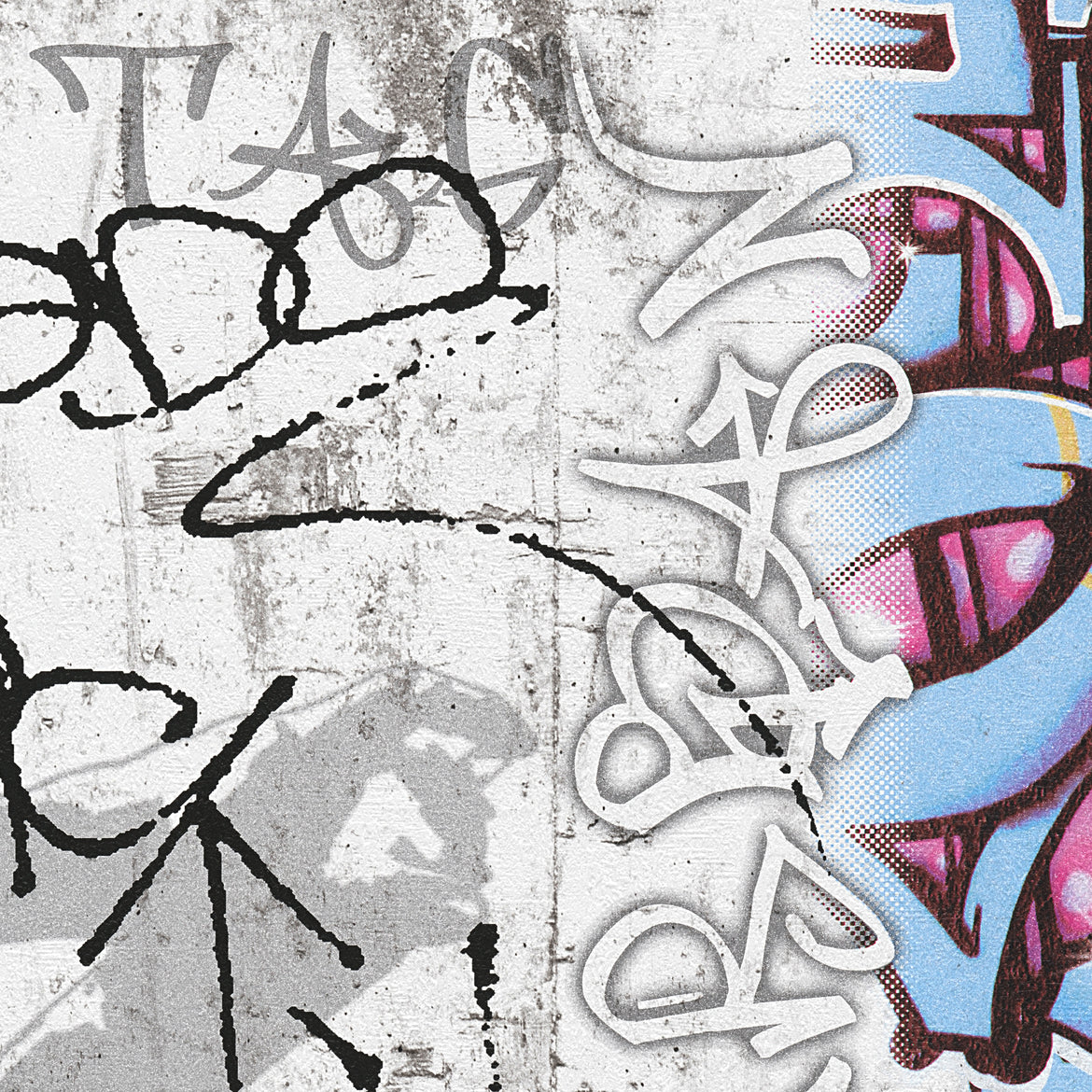 A.S. Création Graffiti Tapete Grau Papiertapete 369861 Wandtapete