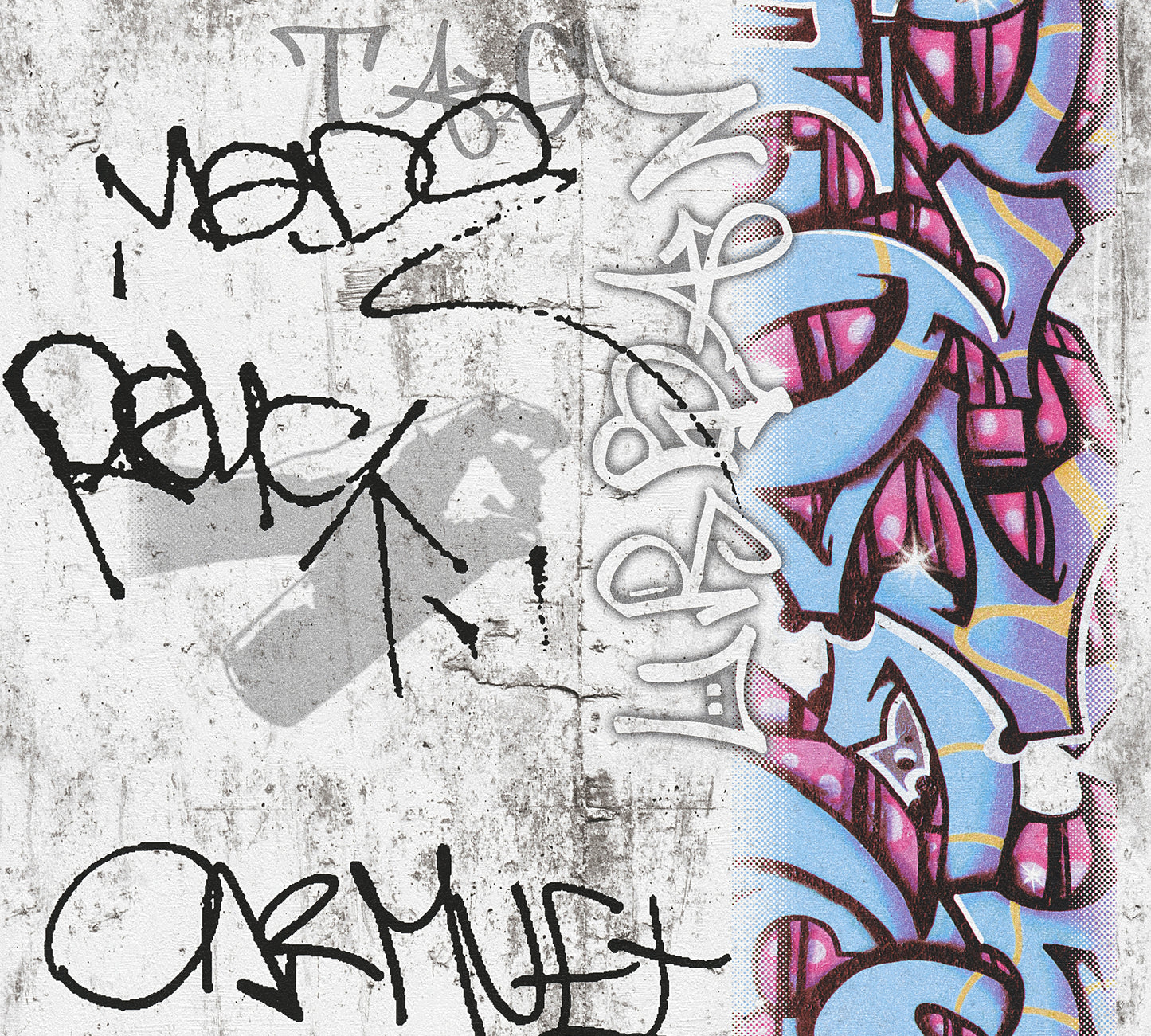 A.S. Création Graffiti Tapete Grau Papiertapete 369861 Wandtapete