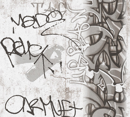 A.S. Création Graffiti Tapete Grau Papiertapete 369863 Wandtapete