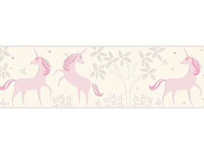 A.S. Création Bordüre Einhorn Borte Kinderzimmertapete Rosa Papiertapete 369901