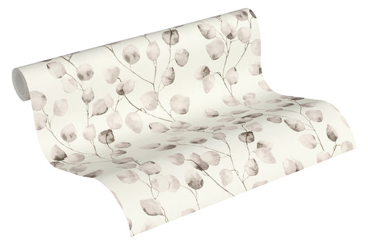 A.S. Création Blumen Vinyl Tapete Greenery Beige Wandtapete Blumentapete