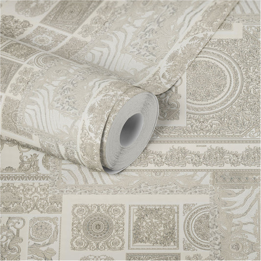 Versace Home Barocktapete Silber 370485 Luxus Vlies Designertapete Tapete Design
