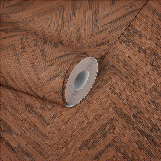 Versace Home Tapete in Holzoptik Braun 370513 Luxus Vlies Designertapete Design
