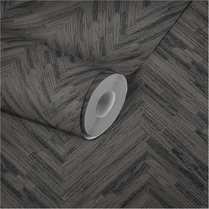 Versace Home Tapete in Holzoptik Grau 370514 Luxus Vlies Designertapete Design
