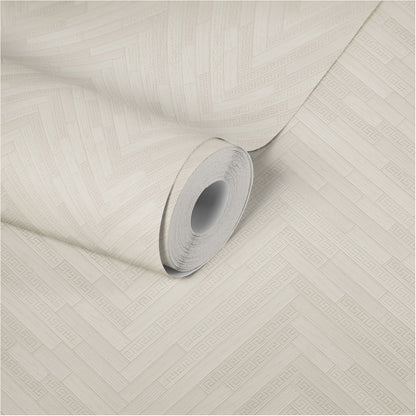 Versace Home Tapete in Holzoptik Creme 370515 Luxus Vlies Designertapete Design
