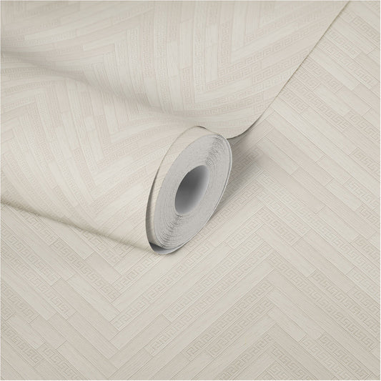 Versace Home Tapete in Holzoptik Creme 370515 Luxus Vlies Designertapete Design