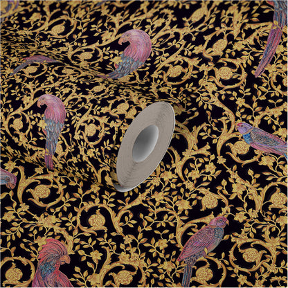 Versace Home Vogeltapete Gold 370531 Luxus Vlies Designertapete Tapete Design