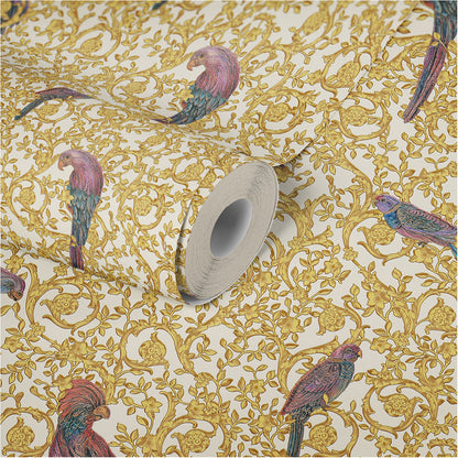 Versace Home Vogeltapete Gold 370532 Luxus Vlies Designertapete Tapete Design